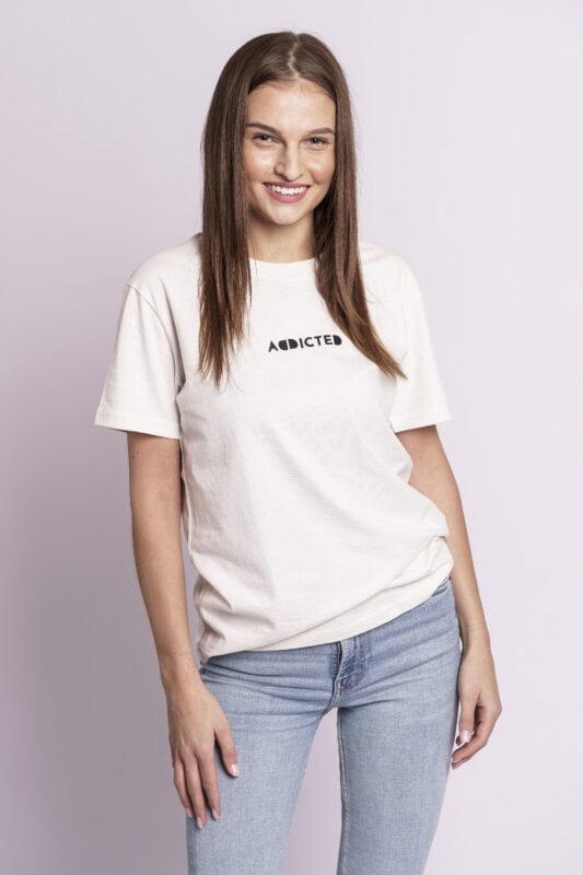 addicted t-shirt white