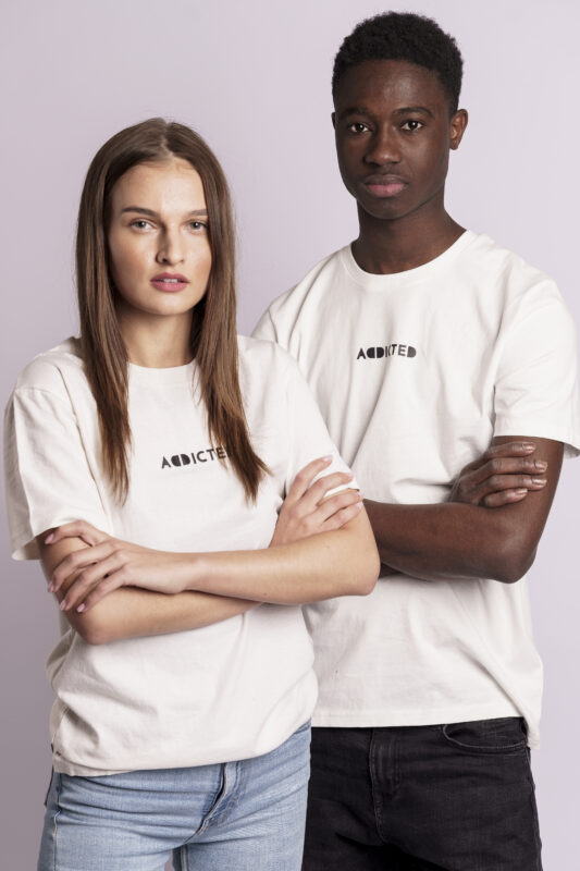 addicted t-shirt white