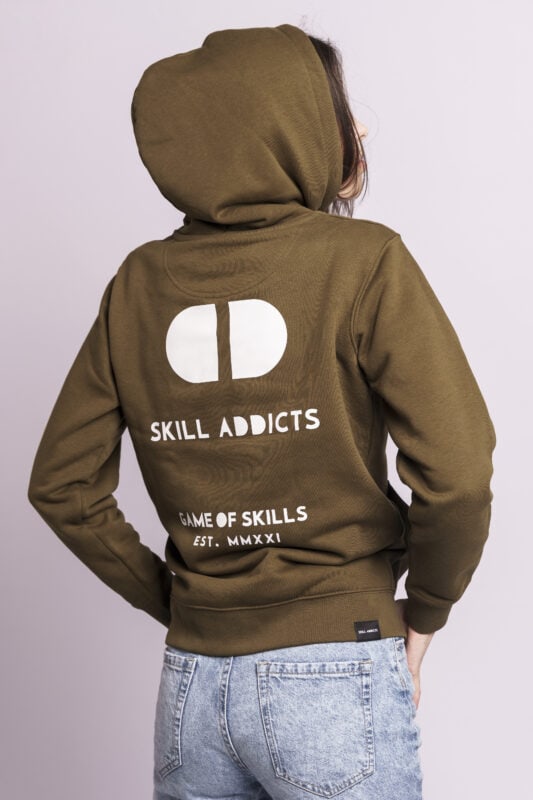 addicted hoodie olive