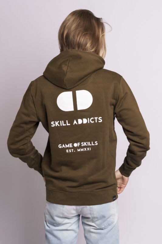 addicted hoodie olive