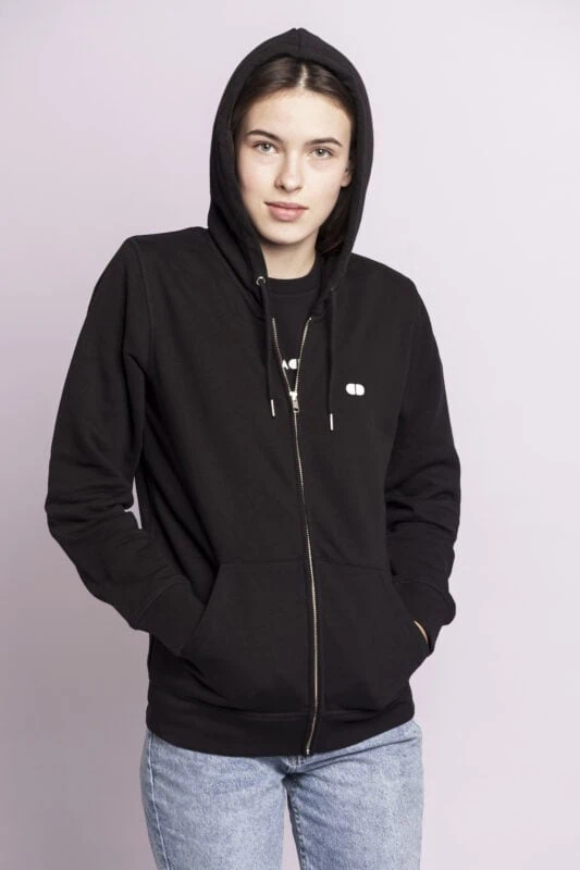 skill addicts pill zipper hoodie black