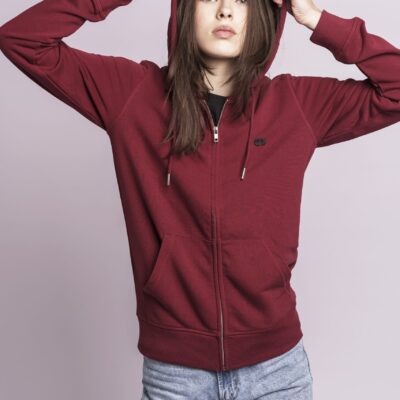 skill addicts pill zipper hoodie burgundy