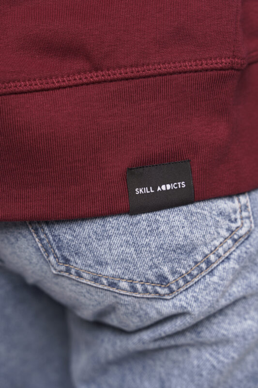 skill addicts pill zipper hoodie burgundy