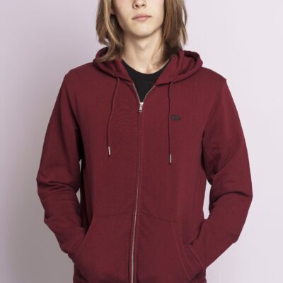 skill addicts pill zipper hoodie burgundy