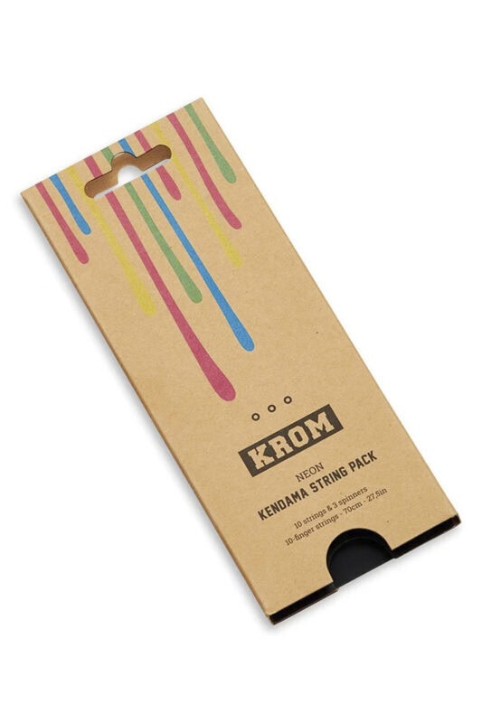 Krom Kendama String Pack – ten multi-color replacement strings with bearings and tool