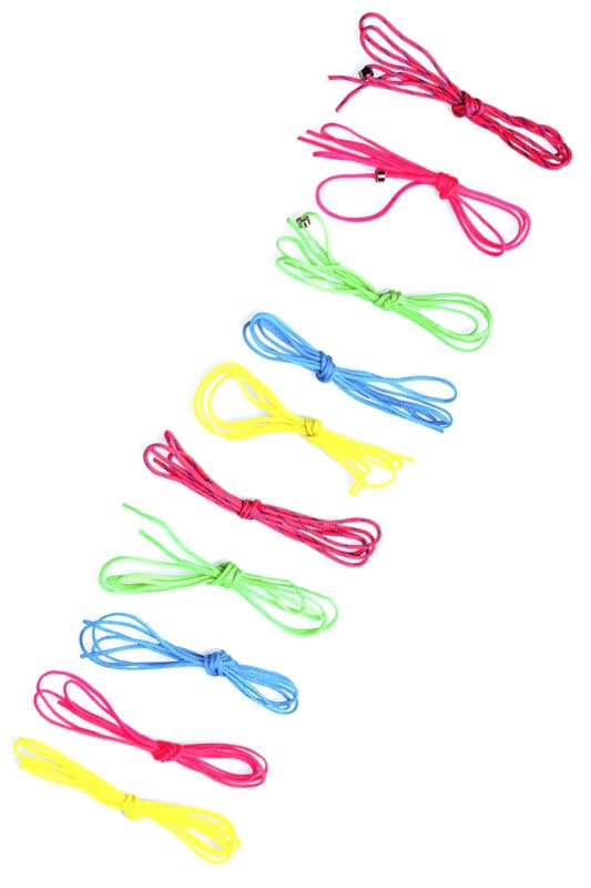 Krom Kendama String Pack – ten multi-color replacement strings with bearings and tool