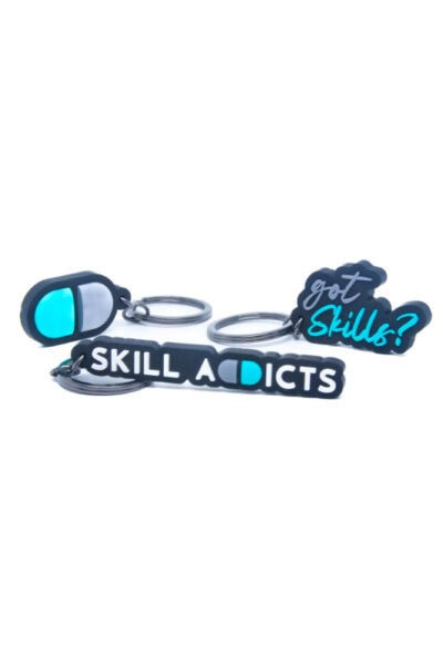 skilladdicts rubber keychain