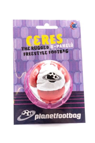 ceres hacky sack by planet footbag white red